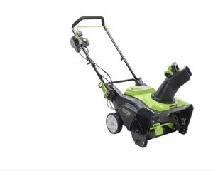 lot 1051 image: Greenworks Pro 80V Lithium 22 Inch Electric Snow Thrower, tested works, tool only, no battery or charger - Retail $700
