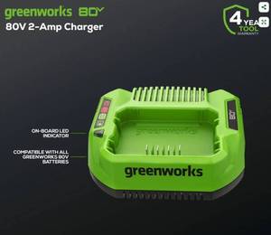 lot 1060 image: Greenworks Pro 80V Lithium-Ion Battery Charger, tested works - Retail $50