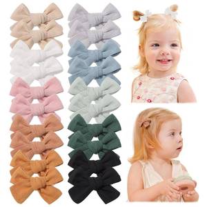 lot 1067 image: Jollybows 20pcs Baby Hair Clips Girls Bows 2 Mini Fully Lined Toddler Bow Fine Hair Clip - Retail $10