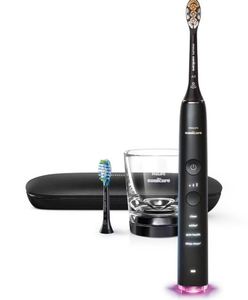 lot 1129 image: Tested, Philips Sonicare DiamondClean Smart 9300 Rechargeable Electric Toothbrush HX990315 with Case and Charger, no Brush- Black  - Retail $230