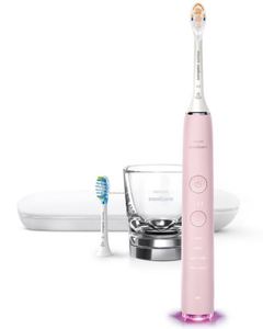 lot 1131 image: Tested, Philips Sonicare DiamondClean Smart 9300 Rechargeable Electric Toothbrush HX990315 with Case and Charger, no Brush- Pink - Retail $230