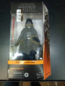 lot 1147 image: Star Wars Black Series Darth Vader Action Figure with Lightsaber - Retail $15