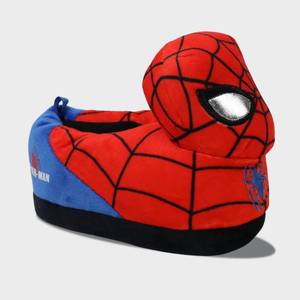 lot 1148 image: Toddler Boys Spider-Man 3D Plush Microsuede Slippers - Red 11T-12T Marvel Character, Cushioned Insole, Slip-On, Closed Round Toe - Retail $15