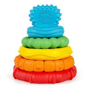 lot 1178 image: Baby Einstein Stack & Teethe Multi-Textured Teether Toy BPA-Free, Multiple Activities, Sensory Development - Retail $23