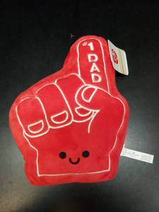 lot 1233 image: Celebrate Dad this Fathers Day with a #1 Dad Red Foam Finger Plush Toy and a DIY Coffee Mug you can paint for an added touch  - Retail $14