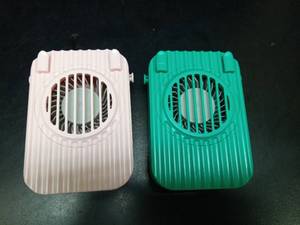 lot 1238 image: Portable Handheld Mini Fans - Pink and Green Set - Retail $15