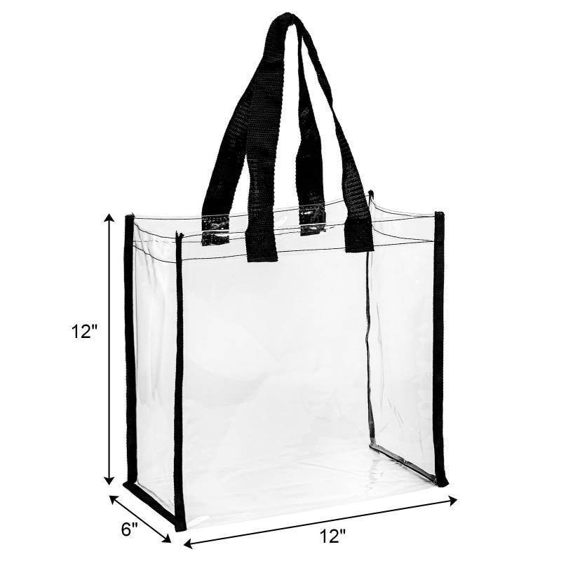 lot 2051 image: Suwimut Clear Tote Bag Stadium Approved, Transparent PVC Shoulder Handbag for Women, Clear See Through Plastic Tote Bags with Handles for Shopping, Work, Sports Games, School, Concert - Retail $10