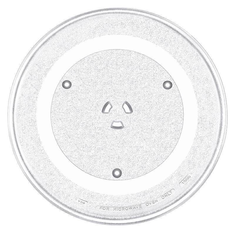 lot 2128 image: 14 18 Microwave Turntable Glass Tray by Beaquicy - 14 18 INCH Microwave Plate Replacement for GE Microwave - Replaces DE74-20002B WB49X10063 DE74-20002A DE74-20002D WB39X10038 WB49X10096 - Retail $27