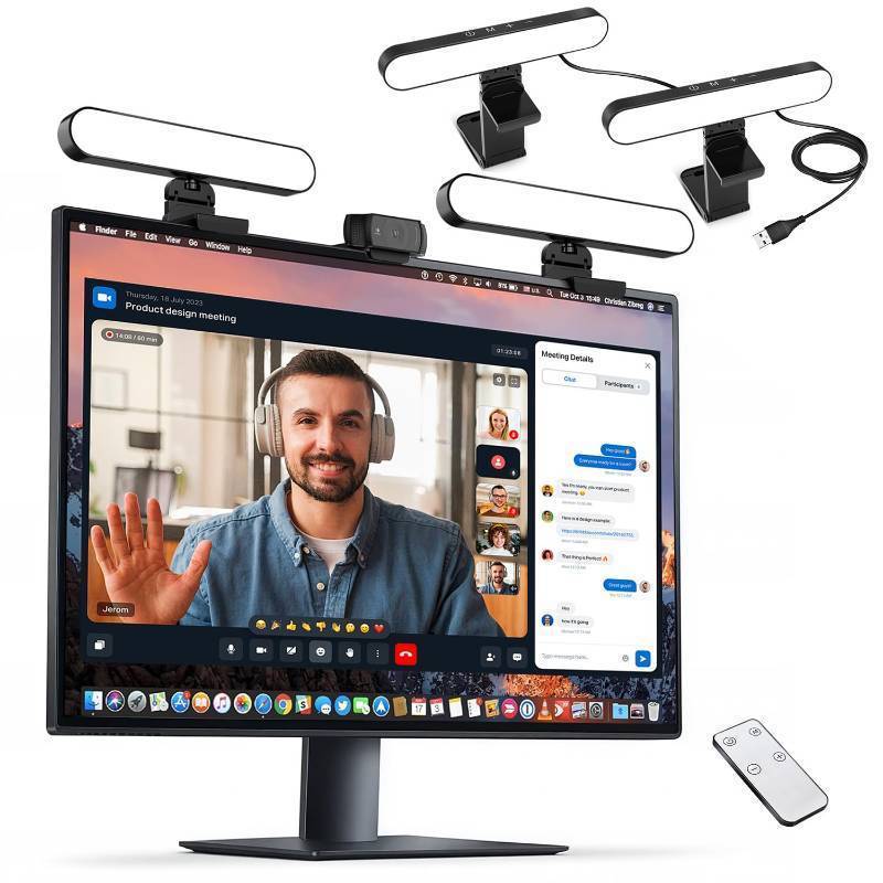 lot 2005 image: yAyusi Dual-lamp Video Conference Lighting, LED Streaming Light with Remote and Touch Control, Zoom Lighting for Computer,Webcam Laptop Monitor Ring Light for Video CallsZoom MeetingsVideo Recording Retail $49.99