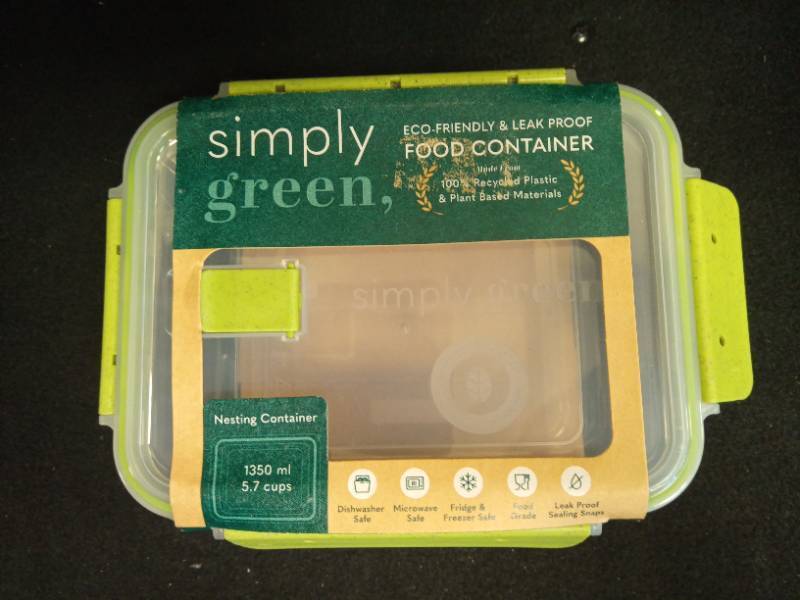 lot 2009 image: Simply Green Eco-Friendly Food Container - 1350ml - Retail $13