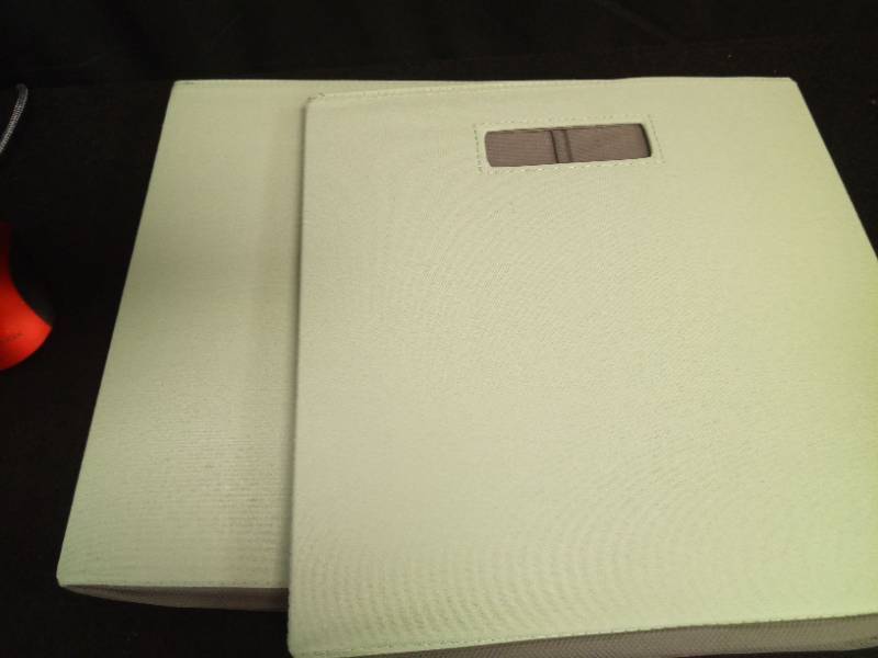 lot 2015 image: Set of 2 - Mint Green  Fabric Storage Box with Handle - Retail $25