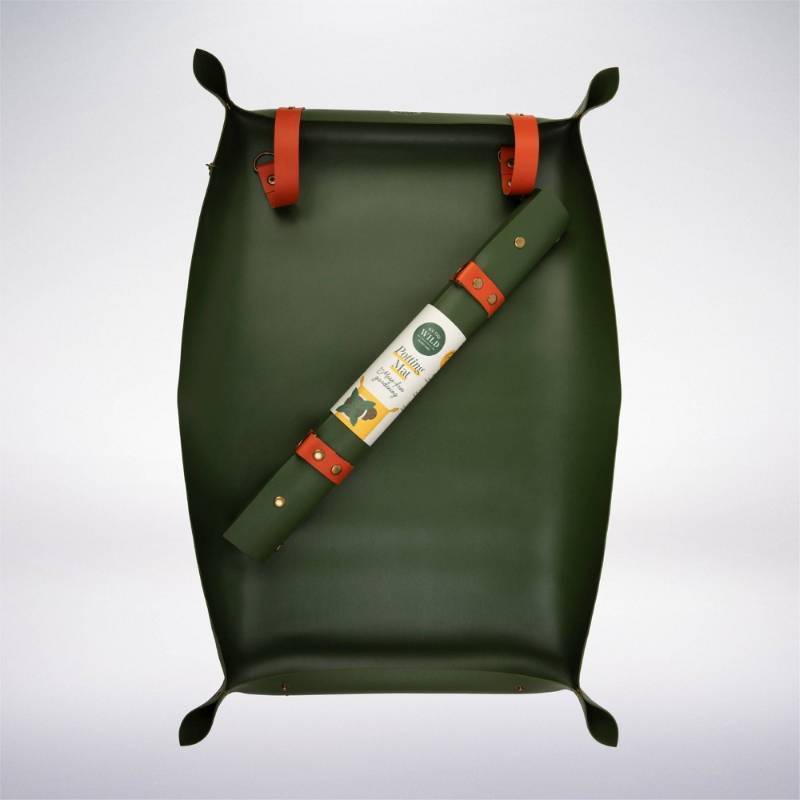 lot 2016 image: WE THE WILD 3.3gal Potting Mat Green and Reusable Debris Container - Retail $23