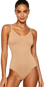 lot 2102 image: MOLLDAN Women and Girls Nude Leotard Seamless Camisole Undergarment with Adjustable Clear Straps(8A15) - Retail $20