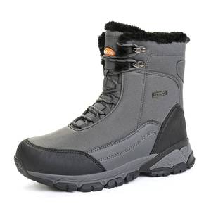 lot 2110 image: SHULOOK Mens Snow Boots Waterproof Warm Fur Lined Winter Hiking Boot Non-slip Outdoor Ankle High-top Shoes Work Hiker Trekking Trailo10.5 - Retail $64