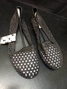 lot 2139 image: Black Ballet Flats with Metallic Accents - Retail $25