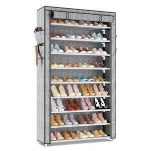 lot 16 image: LANTEFUL Shoe Rack with Covers 10 Tier Tall Shoe Rack Organizer Large Capacity Shoe Shelf Storage 40 Pairs Space Saving Free Standing Shoe Storage Organizer for Closet, Entryway, Dorm, Printing - Retail $40