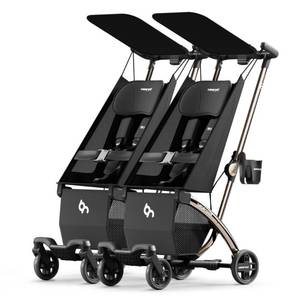 Beberoad Love R1 Auto-Folding Ultra Lightweight Double Stroller Twin Strollers, Side by Side Stroller for Babies and Toddlers Aged 6-36 Months, Only 23.5 lbs, Can Turn into Two Single Strollers, Black - Retail: $276