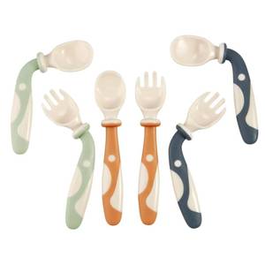 lot 68 image: PandaEar 6-Pack Baby Bendable Spoons and Forks Set - 360° Flexible Training Utensils for Self-Feeding & BLW - BPA Free, No Spring-Back, Easy Grip for LeftRight Handed Toddlers - Retail $7
