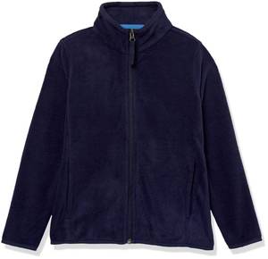 lot 69 image: Amazon Essentials Boys Polar Fleece Full-Zip Mock Jacket, Insulated, Long Sleeve, Navy, Medium - Retail $17