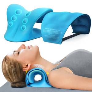 lot 107 image: MISSING PAD Neck Stretcher for Pain Relief, Cervical Traction Device Pillow with Hot Cold Compress, Reusable Ice Pack Wrap for Neck, Shoulder, Knee, Back, Hand Injuries, Swelling, Bruises, Sprains - Retail $22