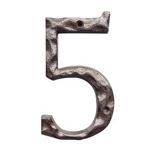 lot 131 image: BetLight Cast Iron House Numbers-5 Inch Rustic Address Number- Solid & Heavy DutyEasy Install with Matching Screws-Number 5 - Retail $7