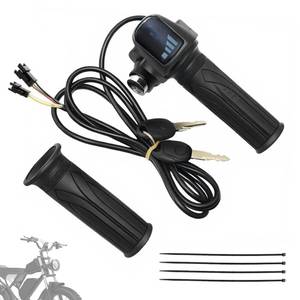 lot 147 image: Hizoncore Ebike Full Twist Throttle Fits Ridstar Q20, 48V Plug and Play Throttle 3 Pin Easy Installation, LCD Display with Key Lock, Throttle Grips for Ebike Motorcycle Scooter - Retail $17