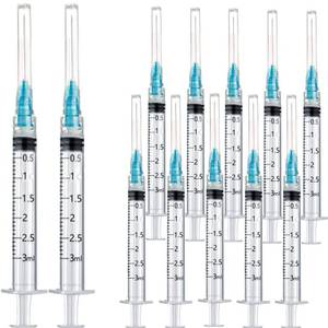lot 155 image: 15Pack 3mlcc Plastic Measurement Syringes and 23Ga for Scientific Labs, Industrial Adhesives, Pet and Animal Injector, Individually Package - Retail $8