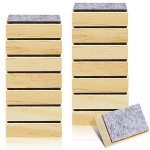 lot 156 image: Gueevin 24 Pcs Mini Chalk Board Erasers Bulk Wood Felt Small Blackboard Eraser Mini Blackboard Cleaner for Home Office Supplies - Retail $9