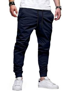 lot 164 image: HOTake Mens Joggers Lightweight Elastic Waist Drawstring Tapered Khaki Pants Men Dark Blue Small - Retail $15
