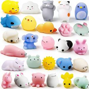 lot 192 image: CAMIRUS 28PCS Mochi Squishies Toys, Mini Kawaii Squishies Squeeze Stress Reliever Anxiety Toys for Kid Party Favors, Birthday, Christmas, Easter Eggs Hunt - Retail $9