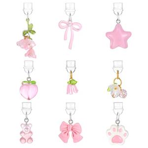 lot 207 image: FIVE PIECES SEE PHOTOS Dust Plug Charm Type C Charging Port Protector Butterfly Bow Star Flower Design Anti-Dust Plugs Plastic Plugs Cover Accessories with Pendants Compatible with Type-C Devices Phone Tablets - Retail $7