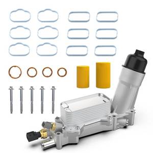 lot 214 image: PRE OWNED MISSING PIECES keriolee Aluminum Engine Oil Cooler, Oil Filter Housing 3.6L Adapter For 2017-2018 Chrysler 200 300 Jeep Cherokee Grand Cherokee Dodge Charger Challenger Journey Wrangler Ram ProMaster - Retail $51