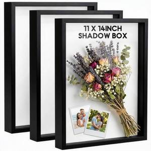 lot 215 image: Tuanse 3 Pcs 11 x 14 inches Shadow Box Frame Deep Shadow Display Boxes Cases Picture Display Case for Wall and Tabletop DIY Craft Memorabilia Wedding Memories Tickets and Photos(Black)