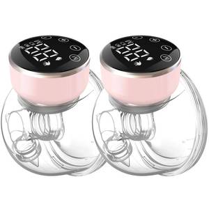 lot 964 image: NaNaLazy Wearable Breast Pump Hands Free of Longer Battery Life & LED Display, Portable Electric Breast Pump with 3 Modes & 9 Levels & Low Noise, 24 mm Flange, 2 Pcs Pink - Retail $40