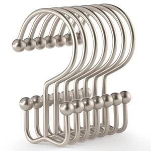 lot 979 image: Goowin Shower Curtain Hooks, 12 Pcs Shower Curtain Rings, Durable Shower Curtain Rings Rust Proof, Double Glide Shower Rings for Curtain, Simple Shower Hooks for Shower Curtain & Liner, Matte Nickel - Retail $8