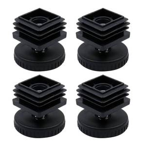 lot 992 image: Antrader Home Office Table Desk Adjustable Leveling Foot,Plastic Metal Square Tube Insert Kit, 30mm x 30mm Black, 4 Sets - Retail $7