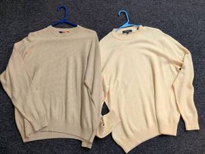 lot 1 image: Tommy Hilfiger and Bobby Jones Cream Knit Sweaters Size L