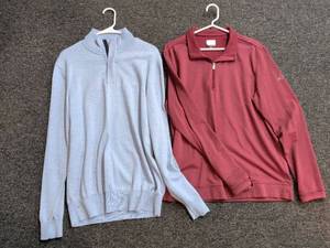 lot 3 image: Mens Quarter Zip Pullover Sweaters - Southern Tide and Greg Norman Size M