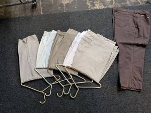 lot 12 image: Mixed Lot of Mens Pants Including Lee Brand Khakis and Casual Trousers Size 20