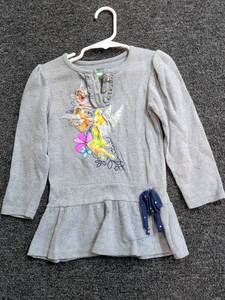 lot 32 image: Disney Tinker Bell Girls Long Sleeve Top with Decorative Buttons Size 2T