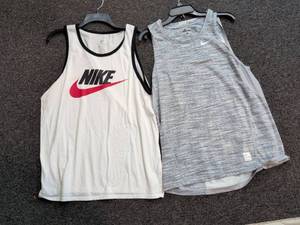lot 40 image: Nike Athletic Tank Top Bundle - Classic Logo and Pro Dri-Fit Size L
