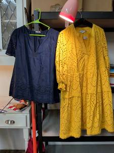 lot 56 image: Chicos Eyelet Embroidered Tunic and Dress Set