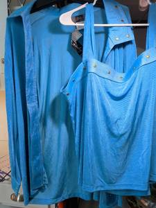lot 59 image: Slinky Brand Blue Denim Jacket with Brass Snaps Size 3X