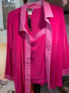 lot 61 image: Slinky Brand Pink Western Style Coordinating Set Size 3XL