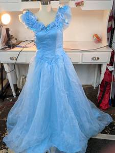 lot 67 image: Blue Princess Ball Gown with Butterfly Embellishments