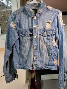 lot 74 image: Almost Famous Distressed Denim Jacket Size M