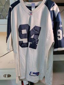 lot 90 image: NFL Football Jersey #94 Reebok Equipment White Navy Blue