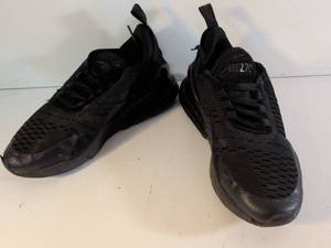 lot 133 image: Nike Air Max 270 Triple Black Running Shoes Size 4Y