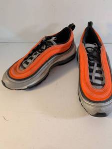 lot 136 image: Nike Air Max 97 Orange Grey Running Sneakers Size 6Y