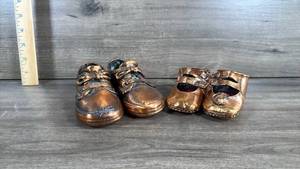 lot 113 image: Copper Plated Baby Shoes